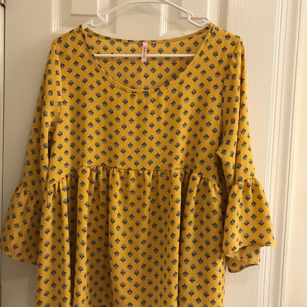 High Low Bell Sleeve - Cool Melon